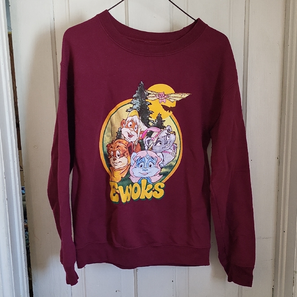 Ewoks Burgundy Sweatshirt Our Universe size S/M unisex Star Wars